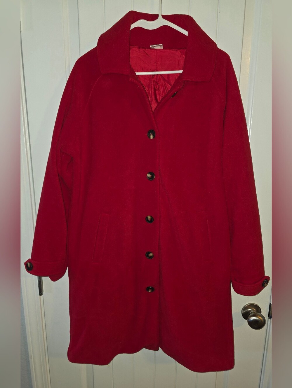 Blair vibrant red fleece overcoat Small